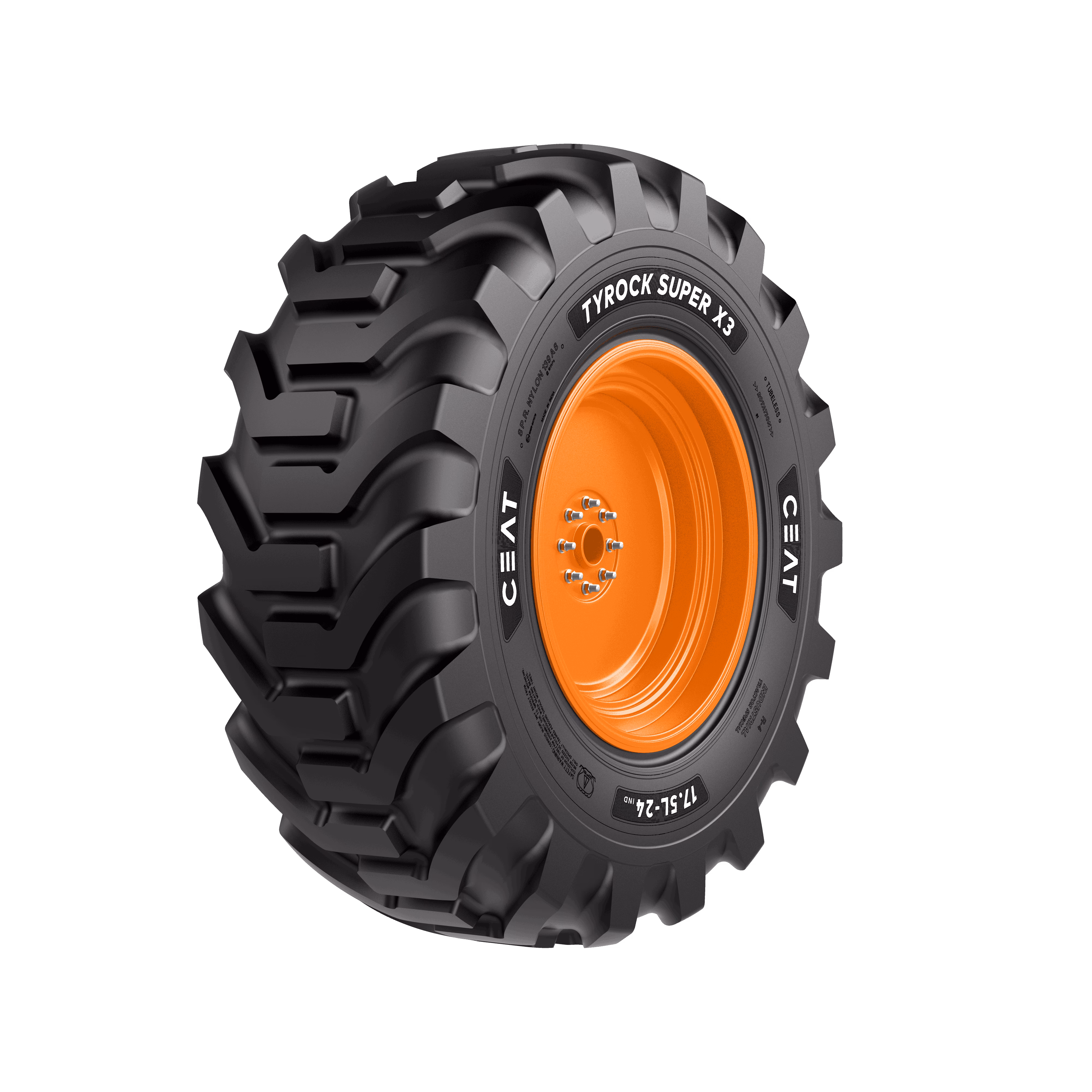 16.9-24 (440/80-24) CEAT TYROCK SUPER X3 12PR
